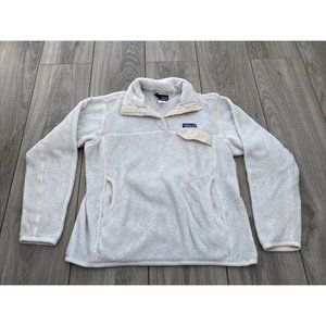 Patagonia Women's Re-Tool Snap-T Fleece Pullover Polartec White Size Medium